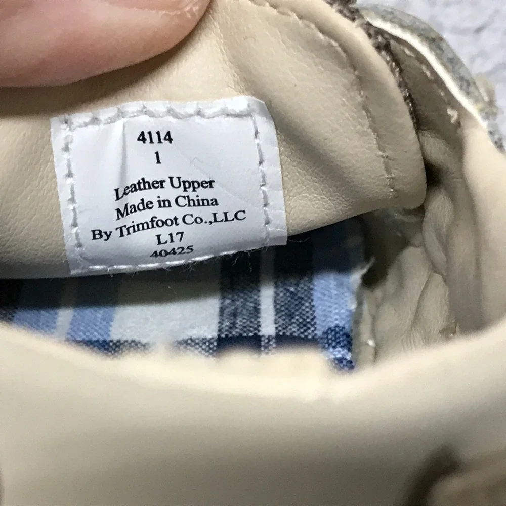 Baby Deer by Trimfoot Co 4114 Tan Boat Deck Shoe Infant Size 1 Leather Upper